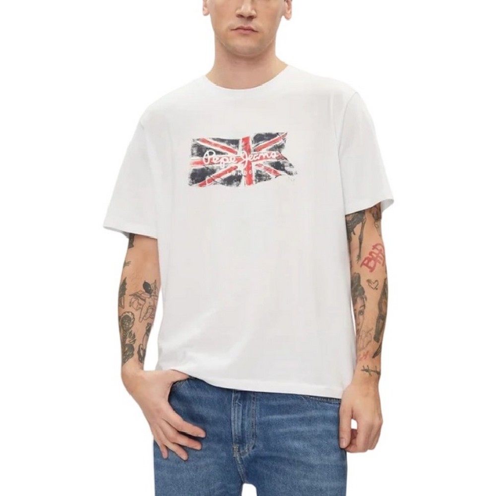 PEPE JEANS LONDON CLAG T-SHIRT ΜΠΛΟΥΖΑ ΑΝΔΡΙΚΗ WHITE