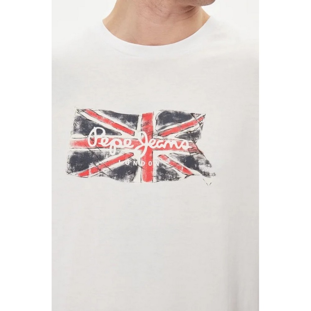 PEPE JEANS LONDON CLAG T-SHIRT ΜΠΛΟΥΖΑ ΑΝΔΡΙΚΗ WHITE