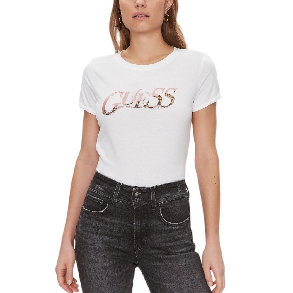 GUESS LEO T-SHIRT ΜΠΛΟΥΖΑ  ΓΥΝΑΙΚΕΙΑ WHITE