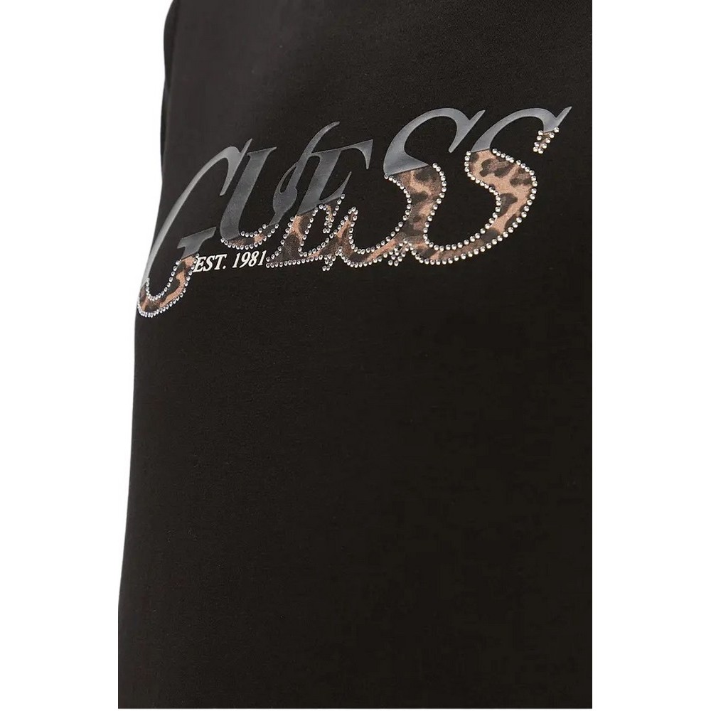 GUESS LEO T-SHIRT ΜΠΛΟΥΖΑ  ΓΥΝΑΙΚΕΙΑ BLACK