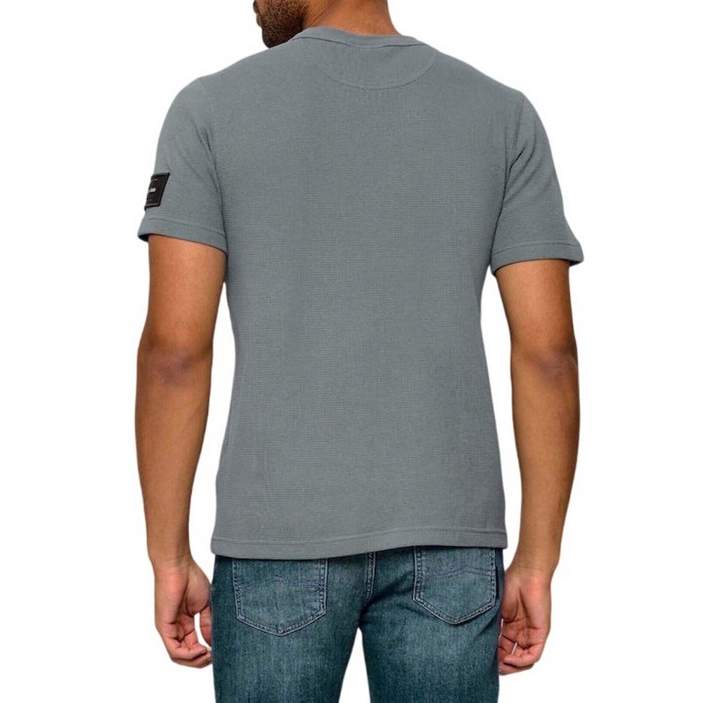 CALVIN KLEIN JEANS WAFFLE BADGE CREWNK T-SHIRT ΜΠΛΟΥΖΑ ΑΝΔΡΙΚΗ STEEL GRAY