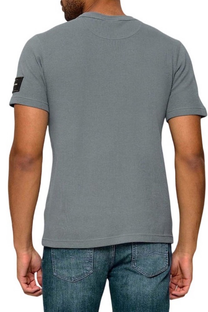 CALVIN KLEIN JEANS WAFFLE BADGE CREWNK T-SHIRT ΜΠΛΟΥΖΑ ΑΝΔΡΙΚΗ STEEL GRAY
