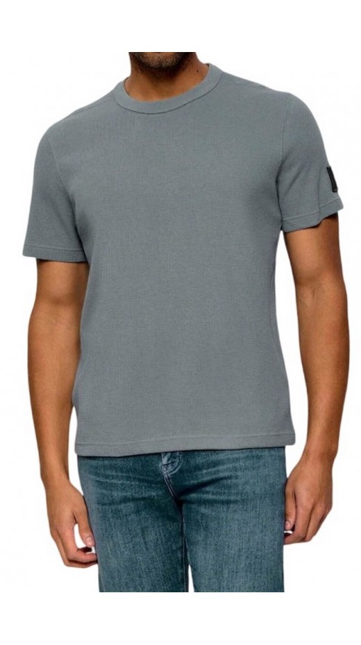 CALVIN KLEIN JEANS WAFFLE BADGE CREWNK T-SHIRT ΜΠΛΟΥΖΑ ΑΝΔΡΙΚΗ STEEL GRAY