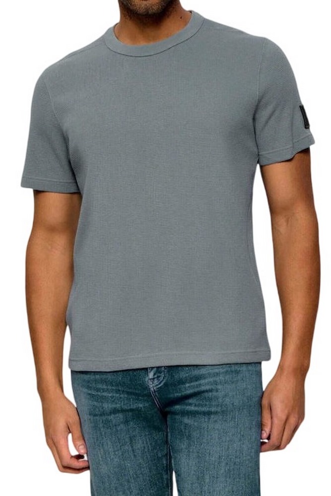 CALVIN KLEIN JEANS WAFFLE BADGE CREWNK T-SHIRT ΜΠΛΟΥΖΑ ΑΝΔΡΙΚΗ STEEL GRAY