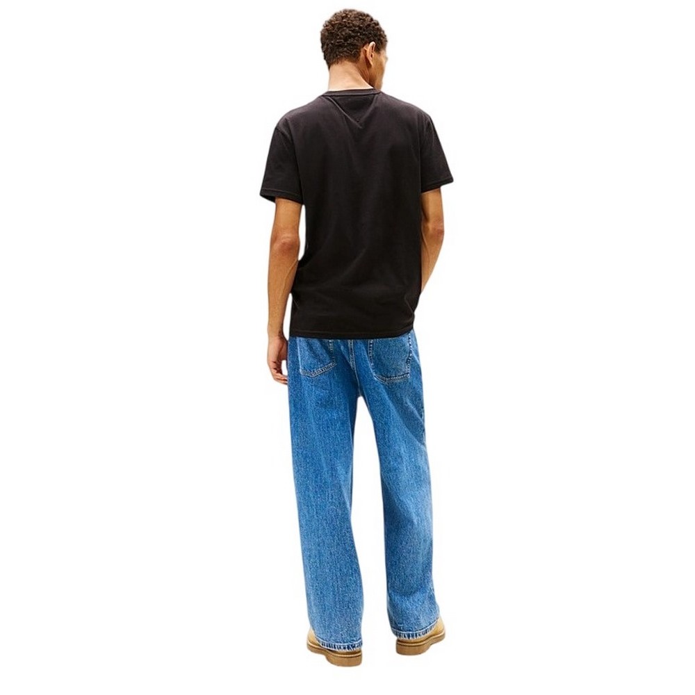 TOMMY JEANS REG CENTER FLAG SS TEE T-SHIRT ΜΠΛΟΥΖΑ ΑΝΔΡΙΚΗ BLACK