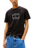 TOMMY JEANS REG CENTER FLAG SS TEE T-SHIRT ΜΠΛΟΥΖΑ ΑΝΔΡΙΚΗ BLACK