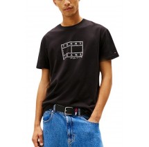 TOMMY JEANS REG CENTER FLAG SS TEE T-SHIRT ΜΠΛΟΥΖΑ ΑΝΔΡΙΚΗ BLACK