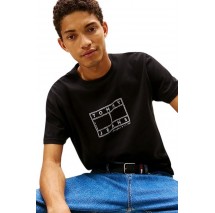 TOMMY JEANS REG CENTER FLAG SS TEE T-SHIRT ΜΠΛΟΥΖΑ ΑΝΔΡΙΚΗ BLACK