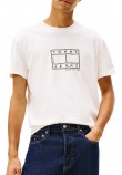 TOMMY JEANS REG CENTER FLAG SS TEE T-SHIRT ΜΠΛΟΥΖΑ ΑΝΔΡΙΚΗ OFF WHITE