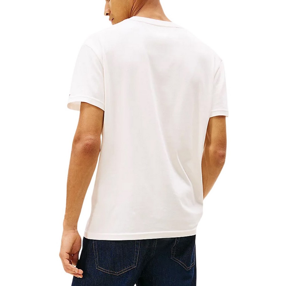 TOMMY JEANS REG CENTER FLAG SS TEE T-SHIRT ΜΠΛΟΥΖΑ ΑΝΔΡΙΚΗ OFF WHITE