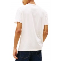 TOMMY JEANS REG CENTER FLAG SS TEE T-SHIRT ΜΠΛΟΥΖΑ ΑΝΔΡΙΚΗ OFF WHITE