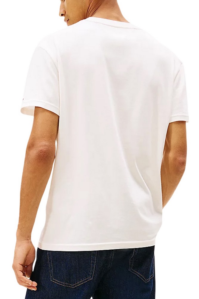 TOMMY JEANS REG CENTER FLAG SS TEE T-SHIRT ΜΠΛΟΥΖΑ ΑΝΔΡΙΚΗ OFF WHITE
