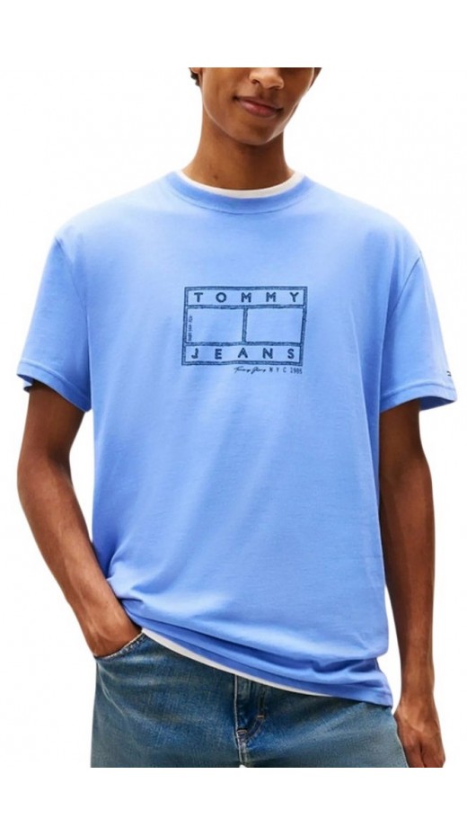 TOMMY JEANS REG CENTER FLAG SS TEE T-SHIRT ΜΠΛΟΥΖΑ ΑΝΔΡΙΚΗ BLUE