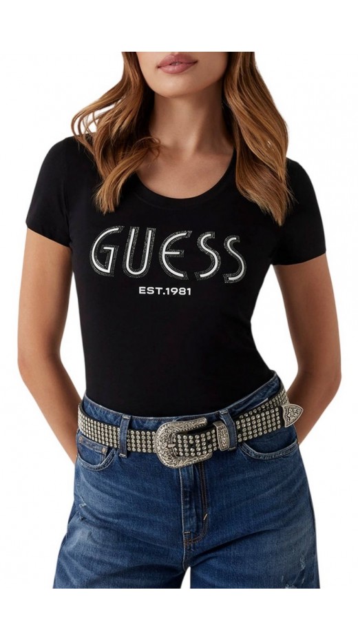 GUESS LOGO TEE T-SHIRT ΜΠΛΟΥΖΑ ΓΥΝΑΙΚΕΙΑ BLACK