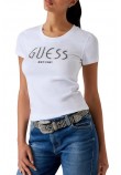 GUESS LOGO TEE T-SHIRT ΜΠΛΟΥΖΑ ΓΥΝΑΙΚΕΙΑ WHITE