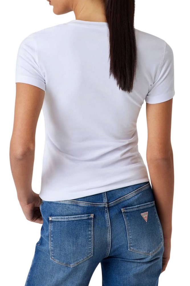 GUESS LOGO TEE T-SHIRT ΜΠΛΟΥΖΑ ΓΥΝΑΙΚΕΙΑ WHITE