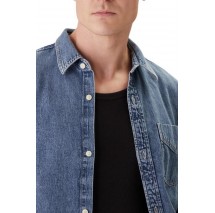 CALVIN KLEIN JEANS ESSNTL CLSSC CK VINTAGE INDIGO S ΠΟΥΚΑΜΙΣΟ ΑΝΔΡΙΚΟ INDIGO