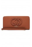 GUESS CALEBRA SLG LARGE ZIP AROUND ΠΟΡΤΟΦΟΛΙ ΓΥΝΑΙΚΕΙΟ COGNAC