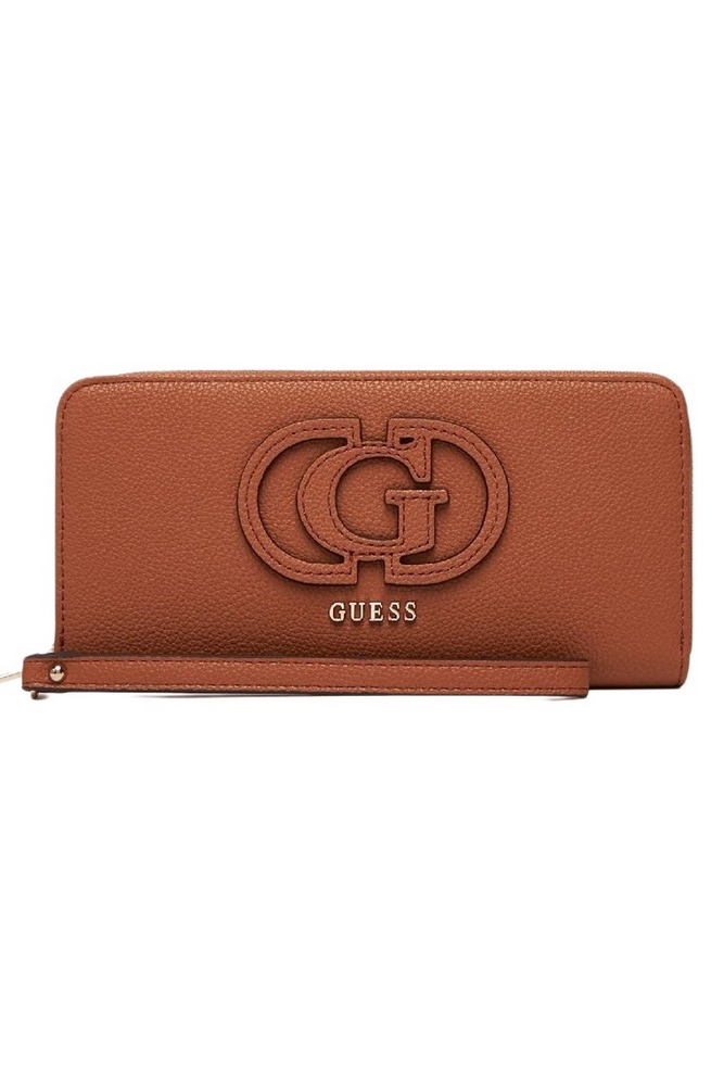 GUESS CALEBRA SLG LARGE ZIP AROUND ΠΟΡΤΟΦΟΛΙ ΓΥΝΑΙΚΕΙΟ COGNAC