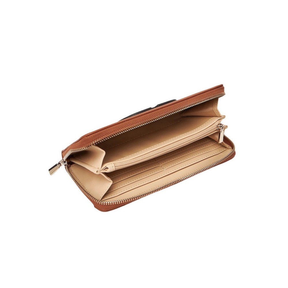 GUESS CALEBRA SLG LARGE ZIP AROUND ΠΟΡΤΟΦΟΛΙ ΓΥΝΑΙΚΕΙΟ COGNAC