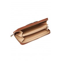 GUESS CALEBRA SLG LARGE ZIP AROUND ΠΟΡΤΟΦΟΛΙ ΓΥΝΑΙΚΕΙΟ COGNAC