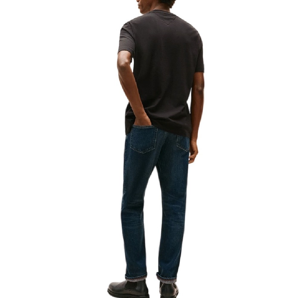 TOMMY JEANS REG SFLAG SLUB TEE T-SHIRT ΜΠΛΟΥΖΑ ΑΝΔΡΙΚΗ BLACK