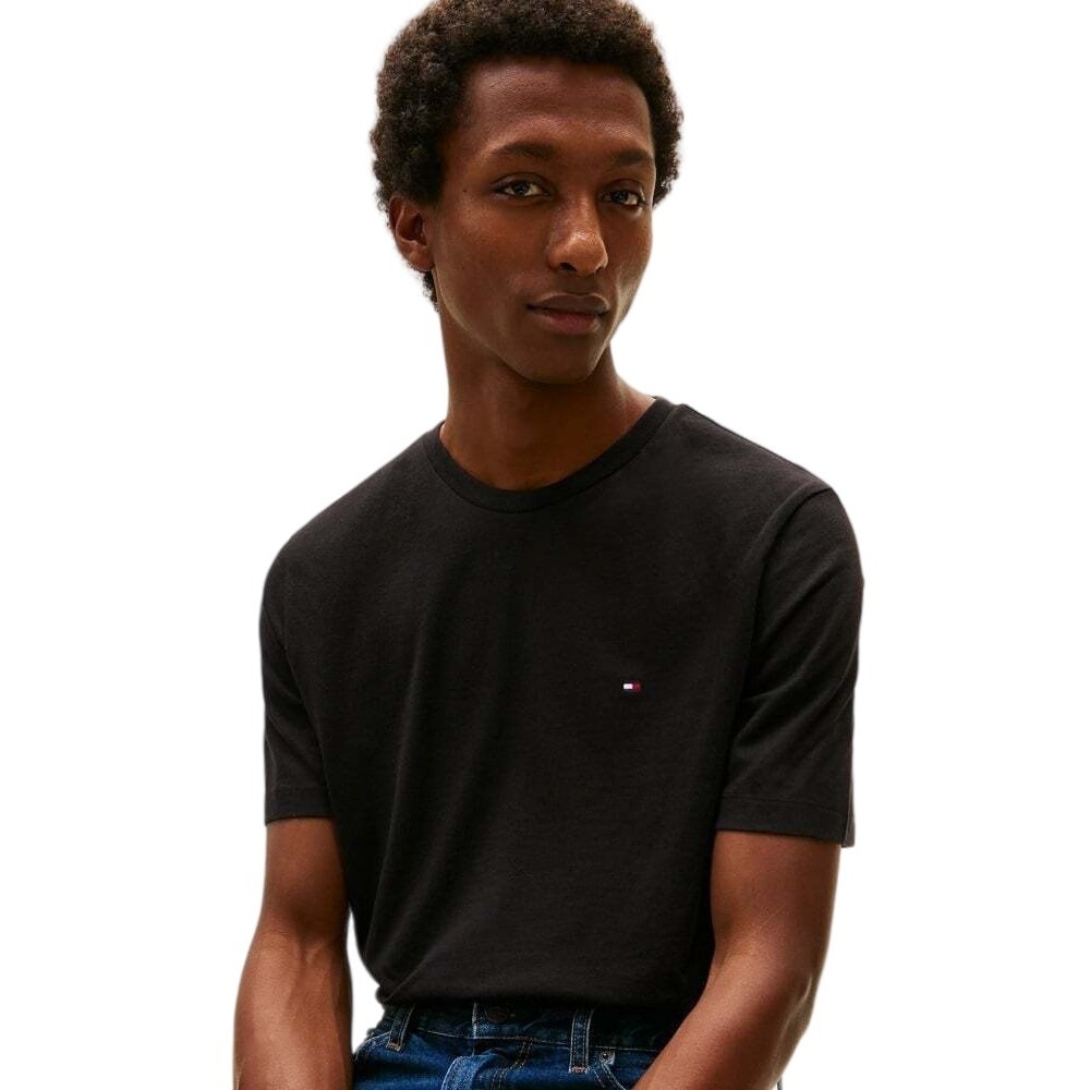 TOMMY JEANS REG SFLAG SLUB TEE T-SHIRT ΜΠΛΟΥΖΑ ΑΝΔΡΙΚΗ BLACK