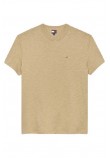 TOMMY JEANS REG SFLAG SLUB TEE T-SHIRT ΜΠΛΟΥΖΑ ΑΝΔΡΙΚΗ BEIGE