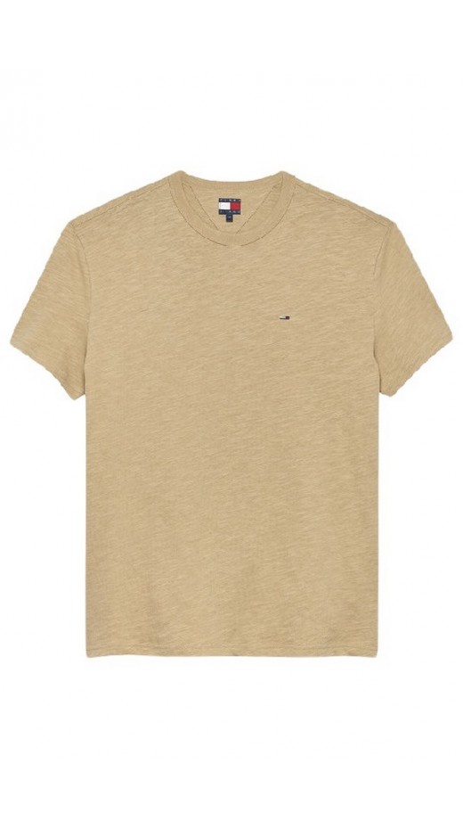 TOMMY JEANS REG SFLAG SLUB TEE T-SHIRT ΜΠΛΟΥΖΑ ΑΝΔΡΙΚΗ BEIGE