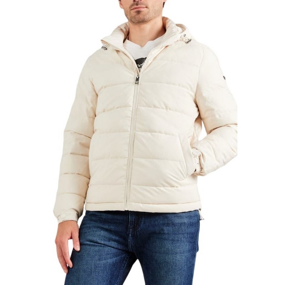 GUESS MONOGRAM PUFFA JACKET ΜΠΟΥΦΑΝ ΑΝΔΡΙΚΟ ECRU