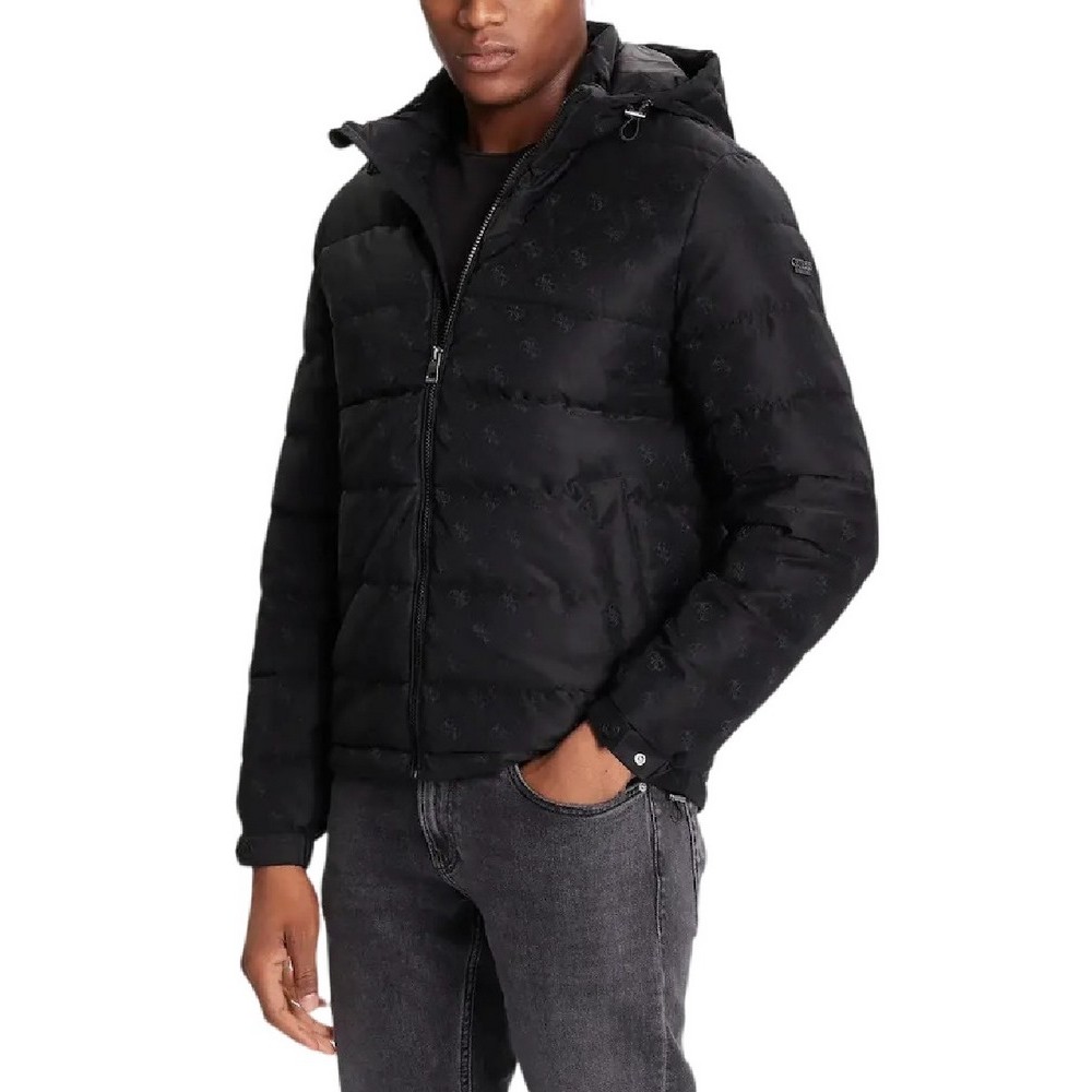 GUESS MONOGRAM PUFFA JACKET ΜΠΟΥΦΑΝ ΑΝΔΡΙΚΟ BLACK