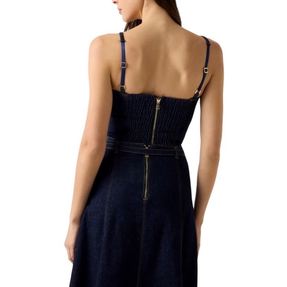 GUESS ZELDA BUSTIER ΤΟΠ ΜΠΛΟΥΖΑ ΓΥΝΑΙΚΕΙΑ DENIM DARK