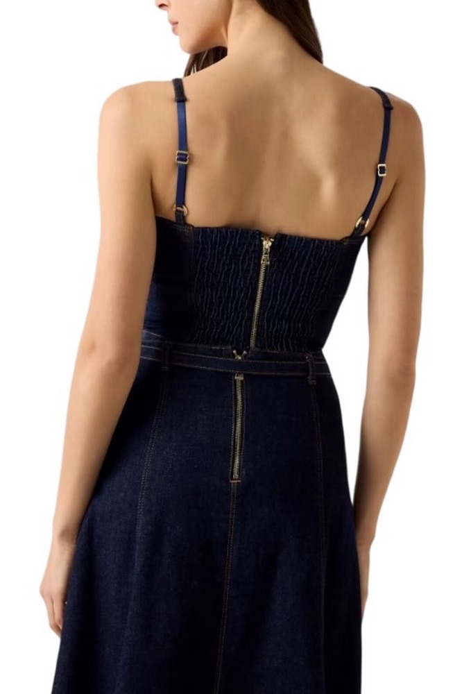 GUESS ZELDA BUSTIER ΤΟΠ ΜΠΛΟΥΖΑ ΓΥΝΑΙΚΕΙΑ DENIM DARK