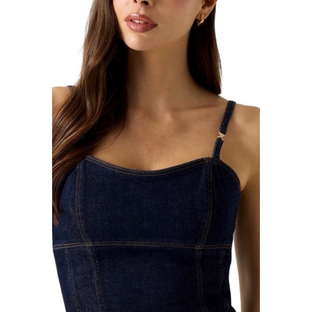 GUESS ZELDA BUSTIER ΤΟΠ ΜΠΛΟΥΖΑ ΓΥΝΑΙΚΕΙΑ DENIM DARK