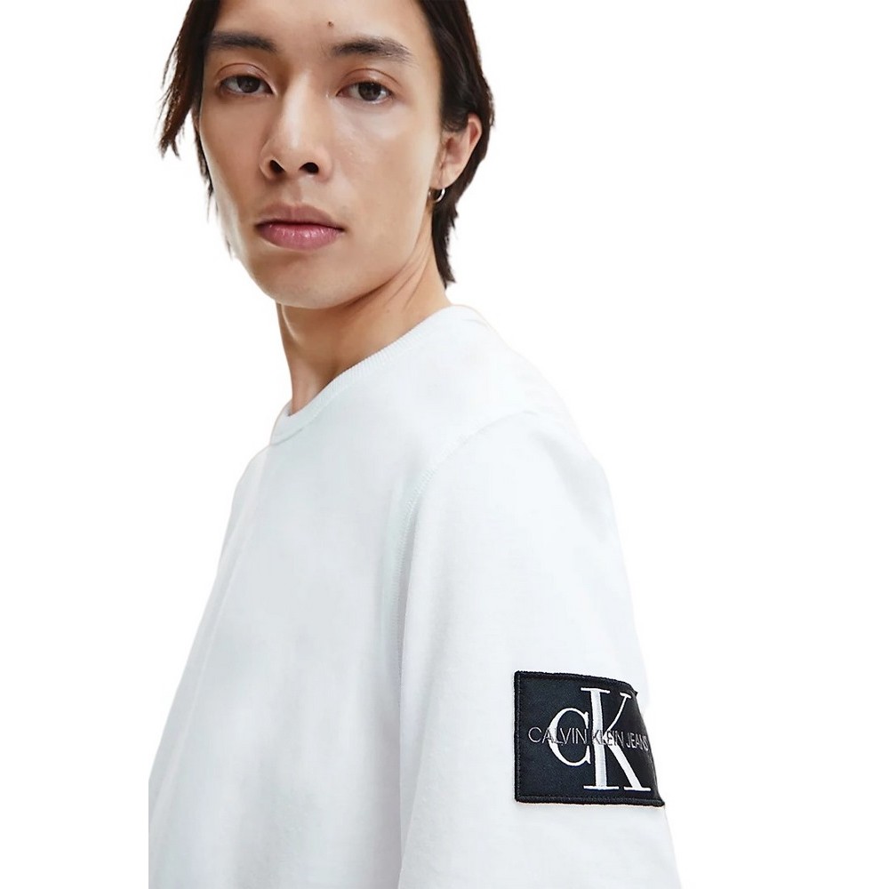 CALVIN KLEIN JEANS MONOGRAM SLEEVE BADGE REG TEE T-SHRT ΑΝΔΡΙΚΟ WHITE