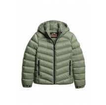 SUPERDRY D5 SDCD HOODED FUJI PADDED JACKET ΜΠΟΥΦΑΝ ΓΥΝΑΙΚΕΙΟ GREEN