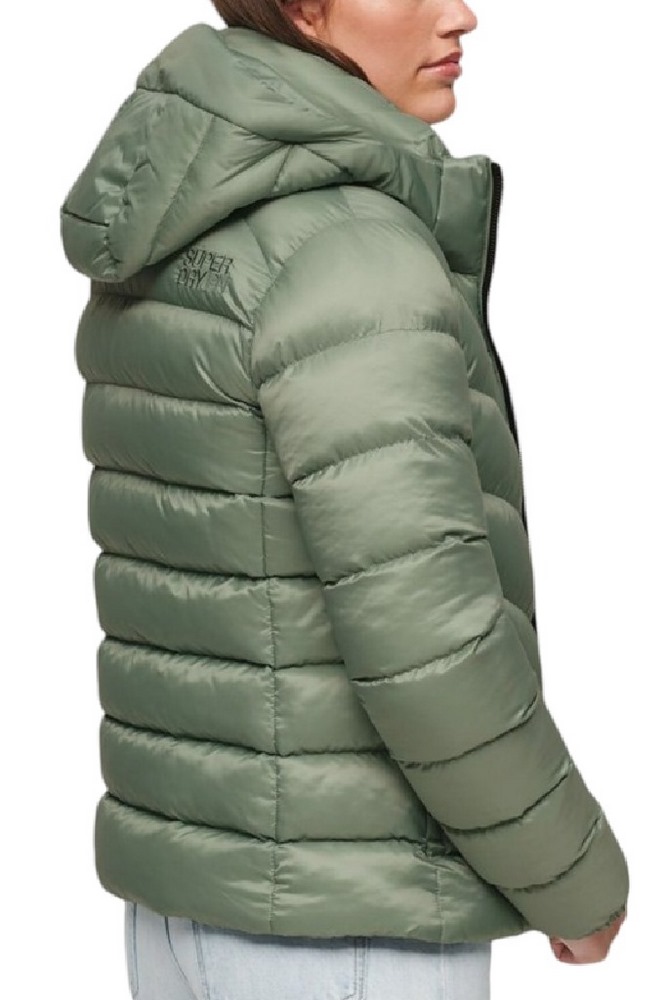 SUPERDRY D5 SDCD HOODED FUJI PADDED JACKET ΜΠΟΥΦΑΝ ΓΥΝΑΙΚΕΙΟ GREEN