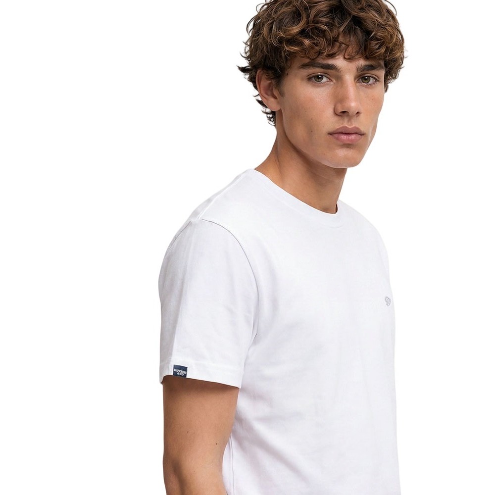 SUPERDRY ESSENTIAL SDCO LOGO EMB T-SHIRT ΜΠΛΟΥΖΑ ΑΝΔΡΙΚΗ BRIGHT WHITE