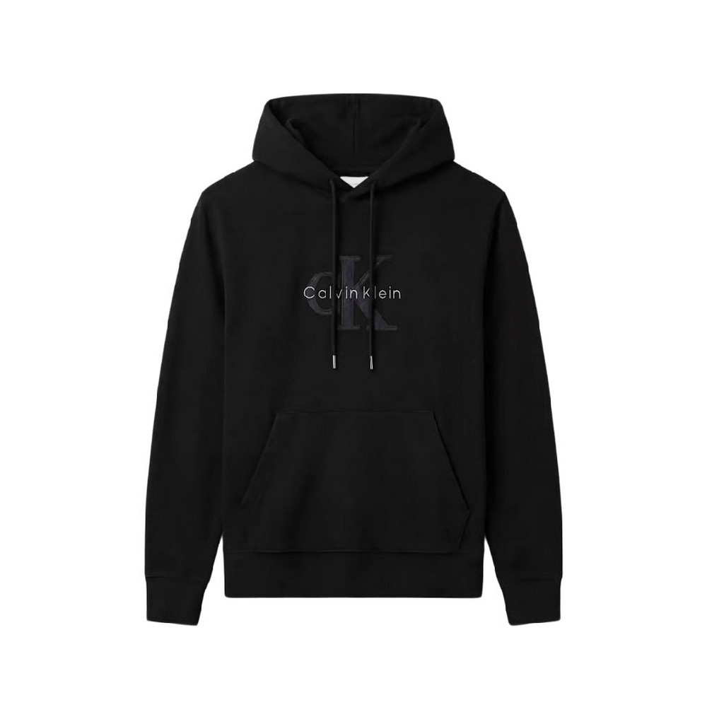 CALVIN KLEIN JEANS PREM TERRY DENIM APPLIQUE MNL ΜΠΛΟΥΖΑ ΦΟΥΤΕΡ ΑΝΔΡΙΚΗ BLACK