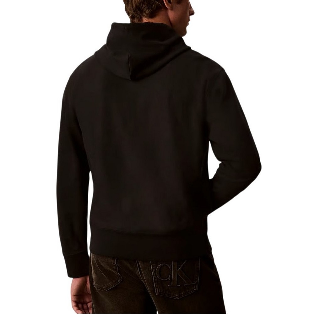 CALVIN KLEIN JEANS PREM TERRY DENIM APPLIQUE MNL ΜΠΛΟΥΖΑ ΦΟΥΤΕΡ ΑΝΔΡΙΚΗ BLACK