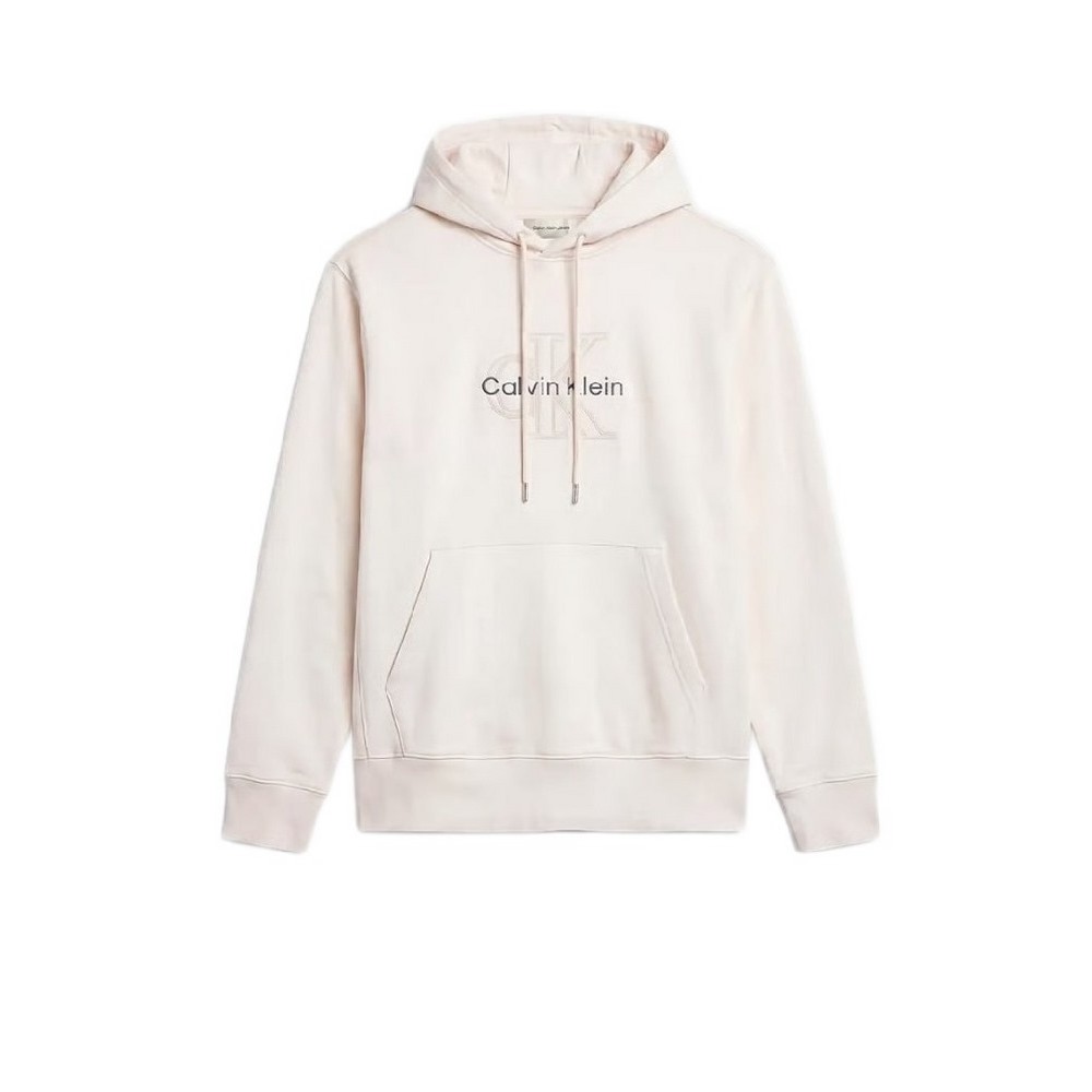 CALVIN KLEIN JEANS PREM TERRY DENIM APPLIQUE MNL ΜΠΛΟΥΖΑ ΦΟΥΤΕΡ ΑΝΔΡΙΚΗ OFF WHITE