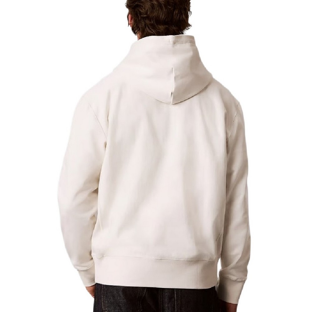 CALVIN KLEIN JEANS PREM TERRY DENIM APPLIQUE MNL ΜΠΛΟΥΖΑ ΦΟΥΤΕΡ ΑΝΔΡΙΚΗ OFF WHITE