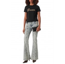 GUESS CN BEADS SCRIPT T-SHIRT ΜΠΛΟΥΖΑ ΓΥΝΑΙΚΕΙΑ BLACK