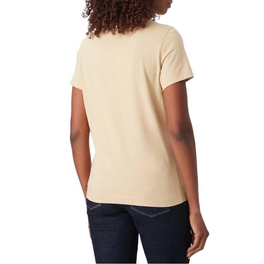 GUESS CN BEADS SCRIPT T-SHIRT ΜΠΛΟΥΖΑ ΓΥΝΑΙΚΕΙΑ BEIGE