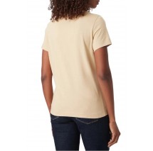 GUESS CN BEADS SCRIPT T-SHIRT ΜΠΛΟΥΖΑ ΓΥΝΑΙΚΕΙΑ BEIGE