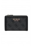 GUESS LINDSEY SLG ZIP ARND CARD CASE ΠΟΡΤΟΦΟΛΙ ΓΥΝΑΙΚΕΙΟ DARK GREY