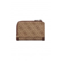GUESS LINDSEY SLG ZIP ARND CARD CASE ΠΟΡΤΟΦΟΛΙ ΓΥΝΑΙΚΕΙΟ LATTE