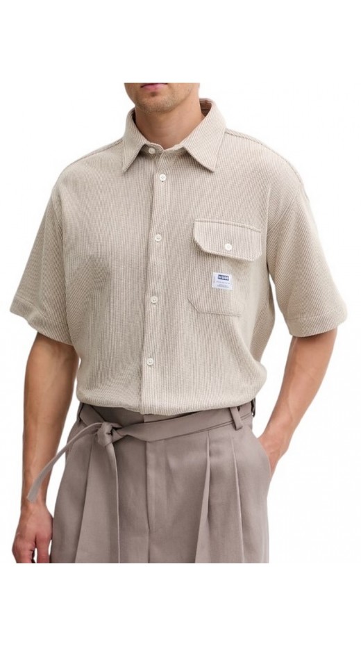 HUGO BOSS BUSINESS SHIRT EBAFFINO ΠΟΥΚΑΜΙΣΟ ΑΝΔΡΙΚΟ BEIGE