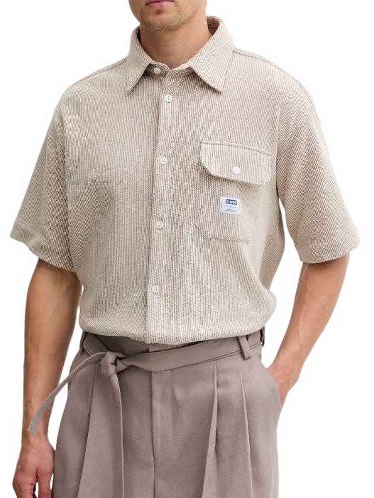 HUGO BOSS BUSINESS SHIRT EBAFFINO ΠΟΥΚΑΜΙΣΟ ΑΝΔΡΙΚΟ BEIGE