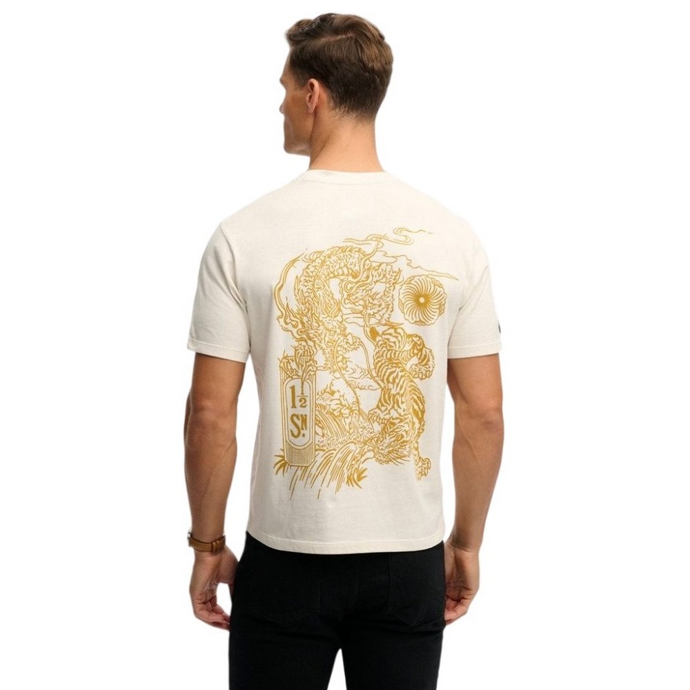 SUPERDRY D2 OVIN TOKYO NARRATIVE LOOSE T-SHIRT ΜΠΛΟΥΖΑ ΑΝΔΡΙΚΗ BEIGE